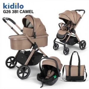 Poussette 3en1 avec cosy et nacelle G26 camel Kidilo