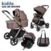 poussette-3en1-avec-cosy-et-nacelle-g26-marron-kidilo-babies-club-maroc Poussette 3en1 avec cosy et nacelle G26 marron Kidilo