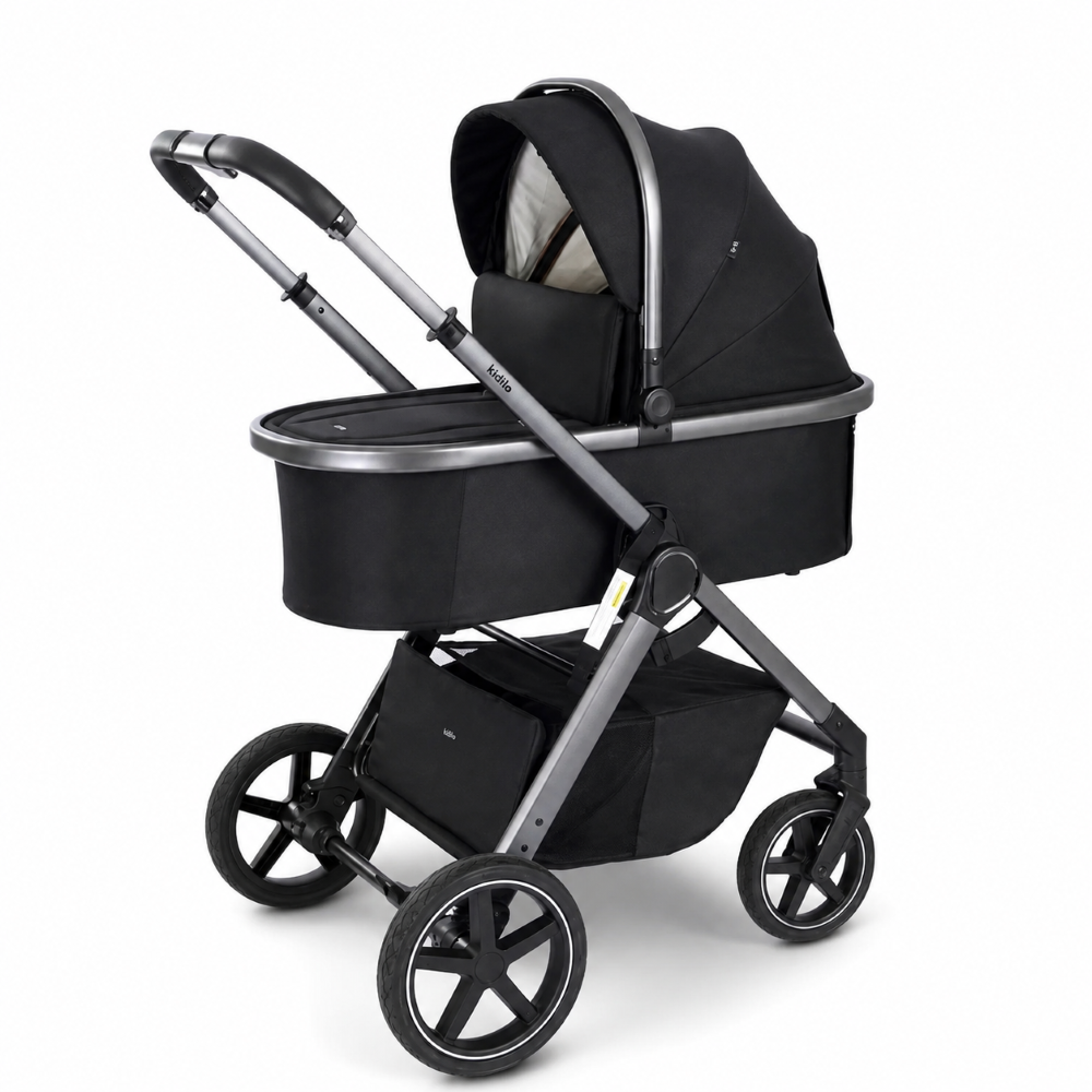 Poussette 3en1 avec cosy et nacelle G26 noir Kidilo