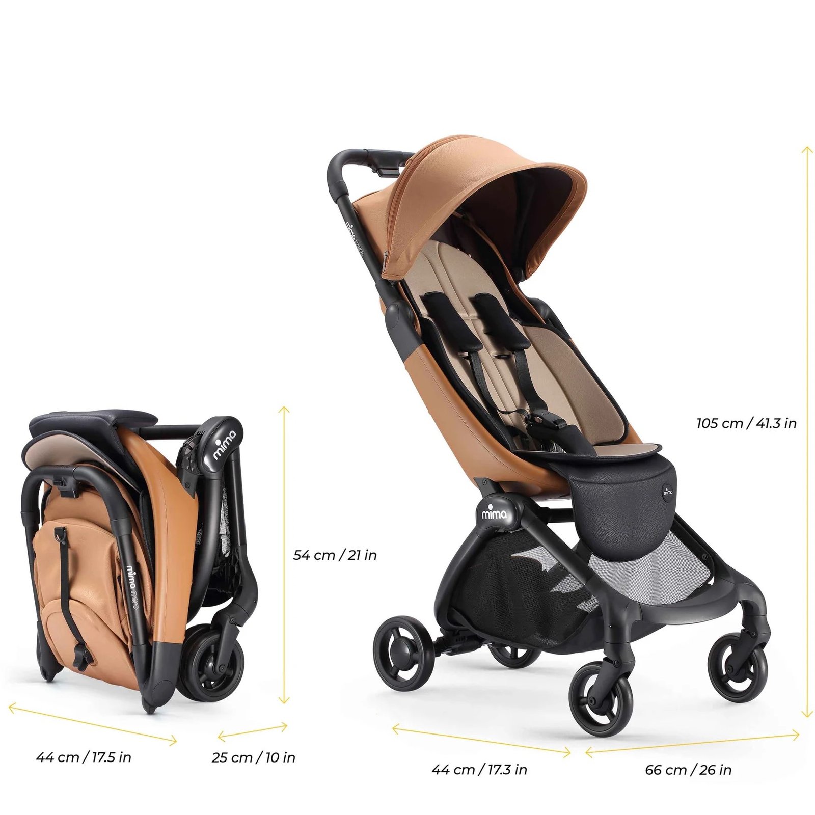 Poussette compacte Miro camel Mima