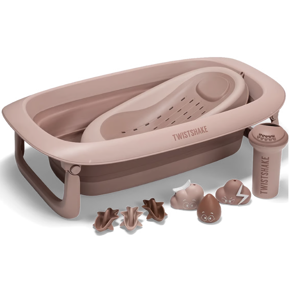 Baignoire pliable avec support et accessoires Rose Twistshake