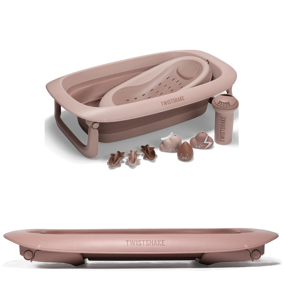 Baignoire pliable avec support et accessoires Rose Twistshake