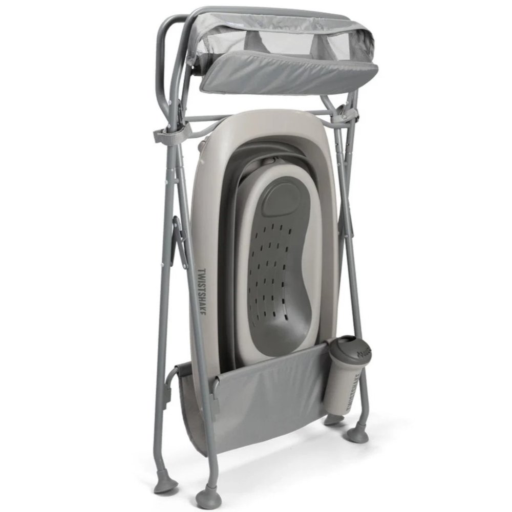 Baignoire pliable avec support et accessoires Gris Twistshake