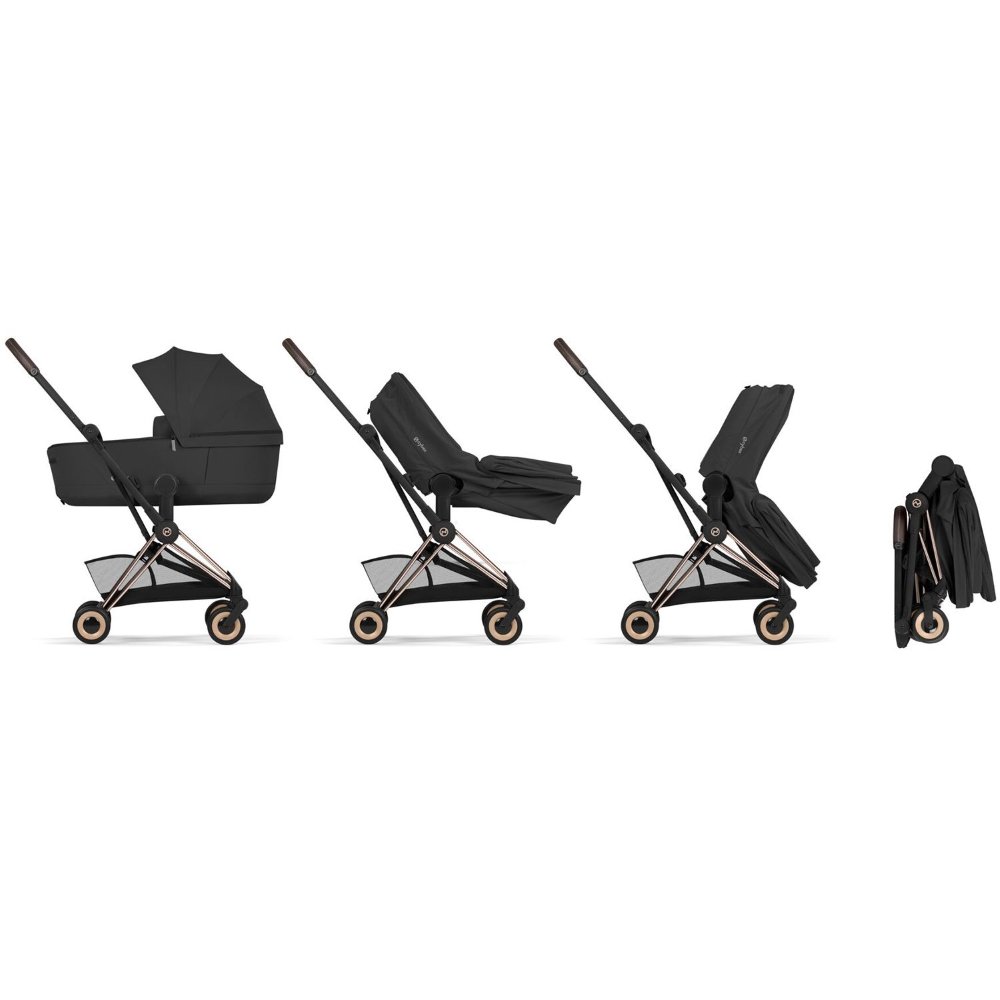 Duo Coya 2 et Nacelle pliable Matt Black Cozy Beige Cybex