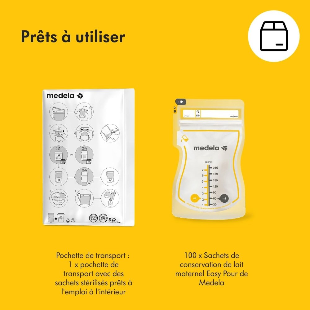 Sachets de conservation du lait maternel 100unités Medela