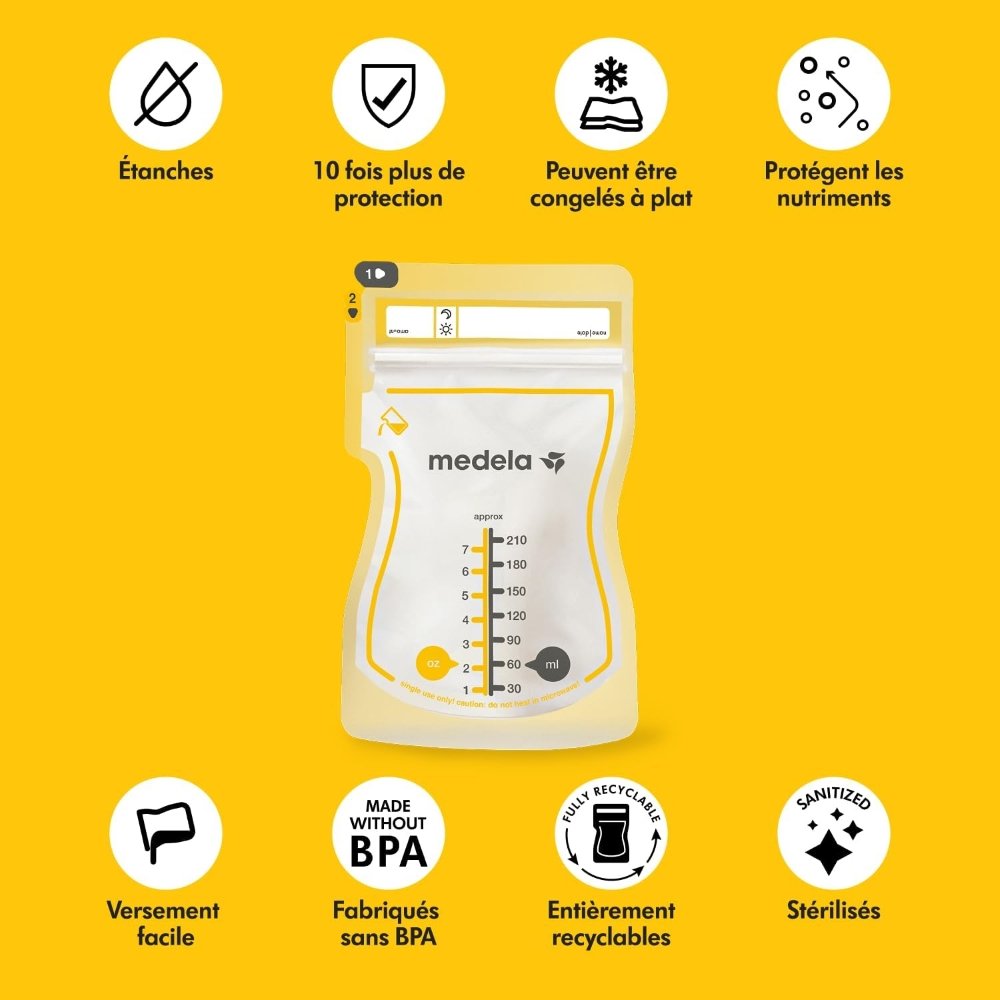 Sachets de conservation du lait maternel 50unités Medela