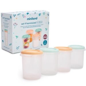 Set de 4 pots de conservation 250ml Multicouleur Miniland