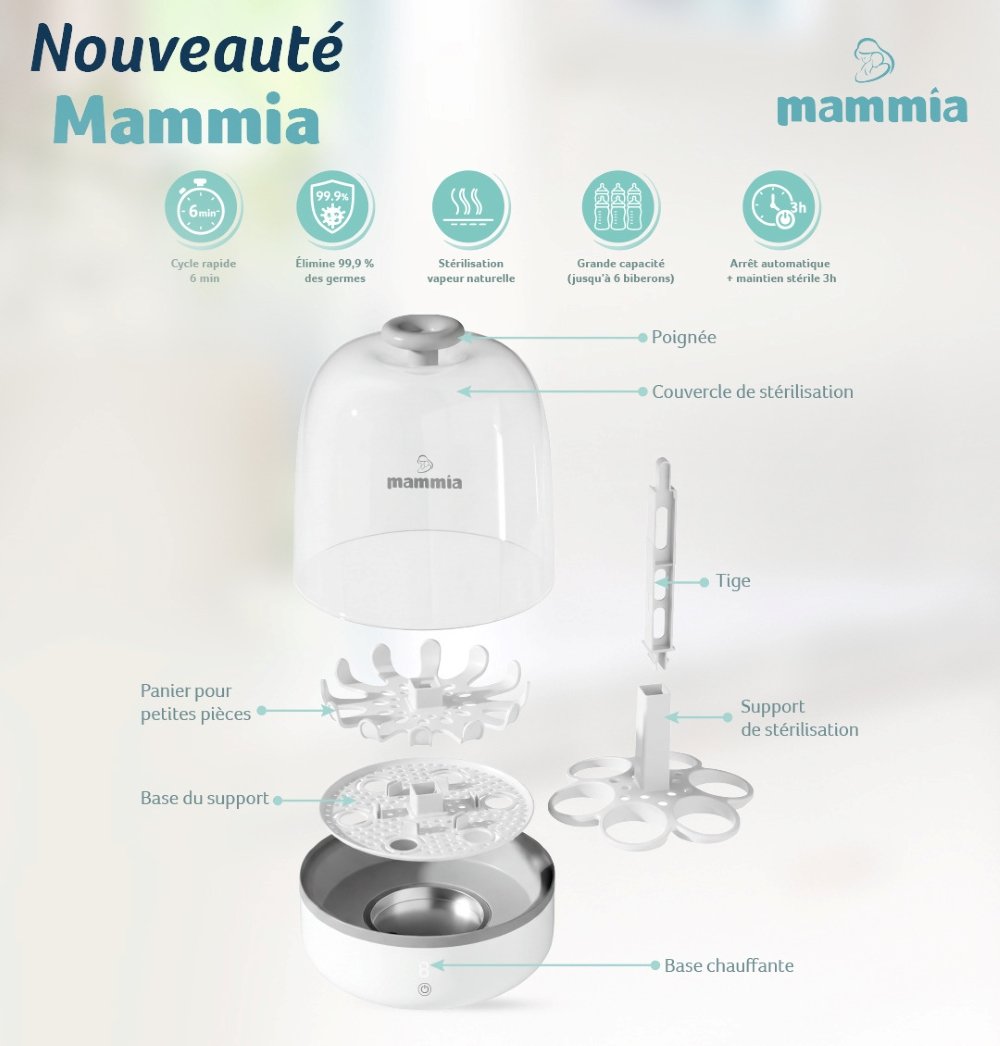 Stérilisateur électrique à vapeur Mammia