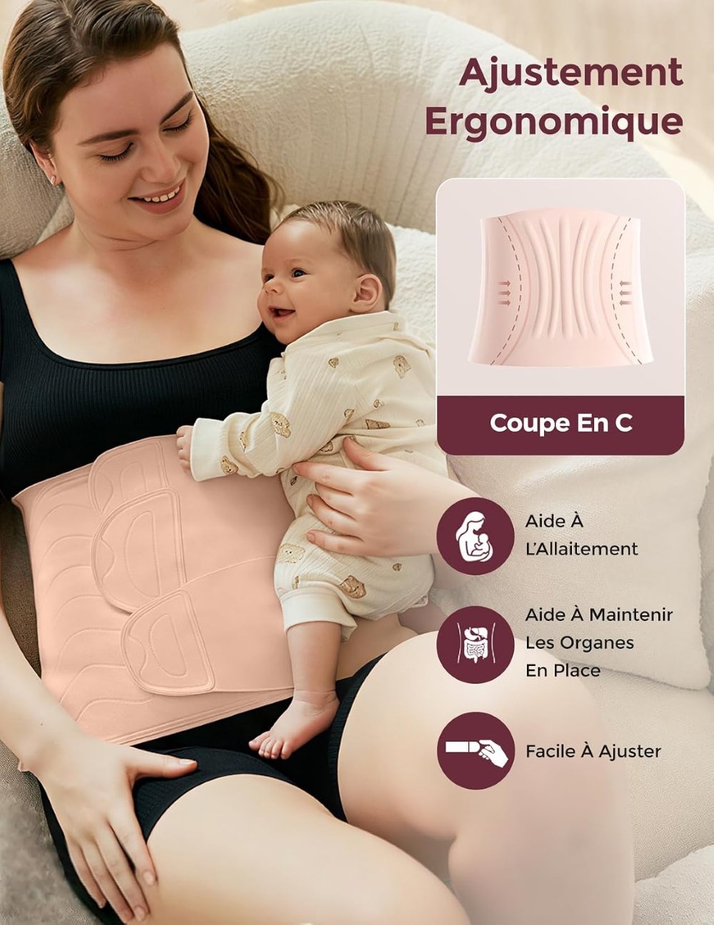 Ceinture-post-partum-Momcozy-noir-L-3 Ceinture de grossesse Oyster Pink taille XL Momcozy