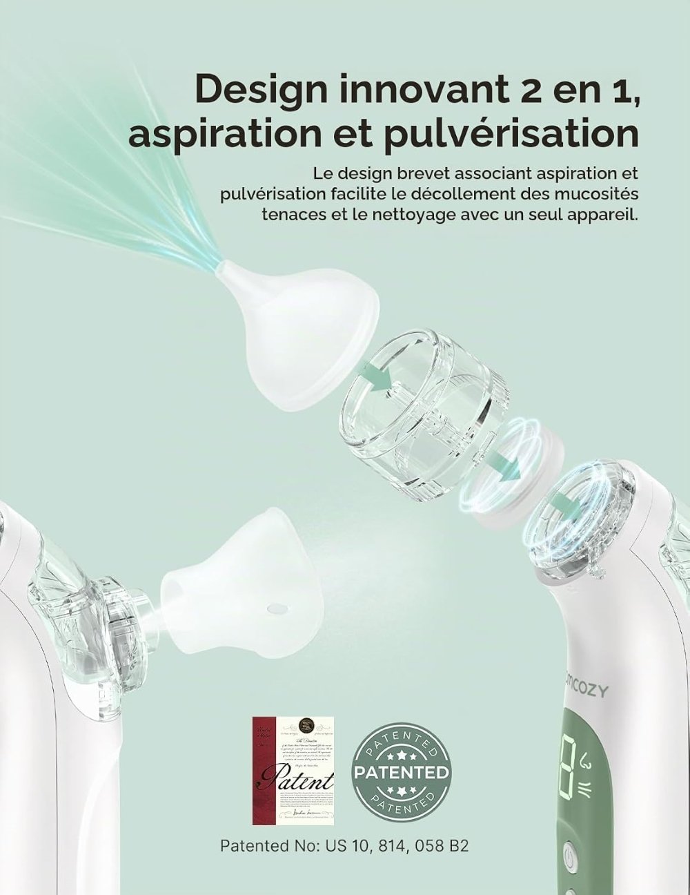 Aspirateur nasal avec spray Momcozy